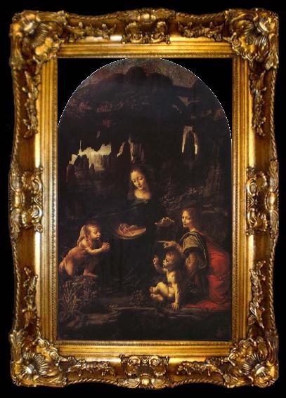 framed  Leonardo  Da Vinci Virgin of the Rocks, ta009-2